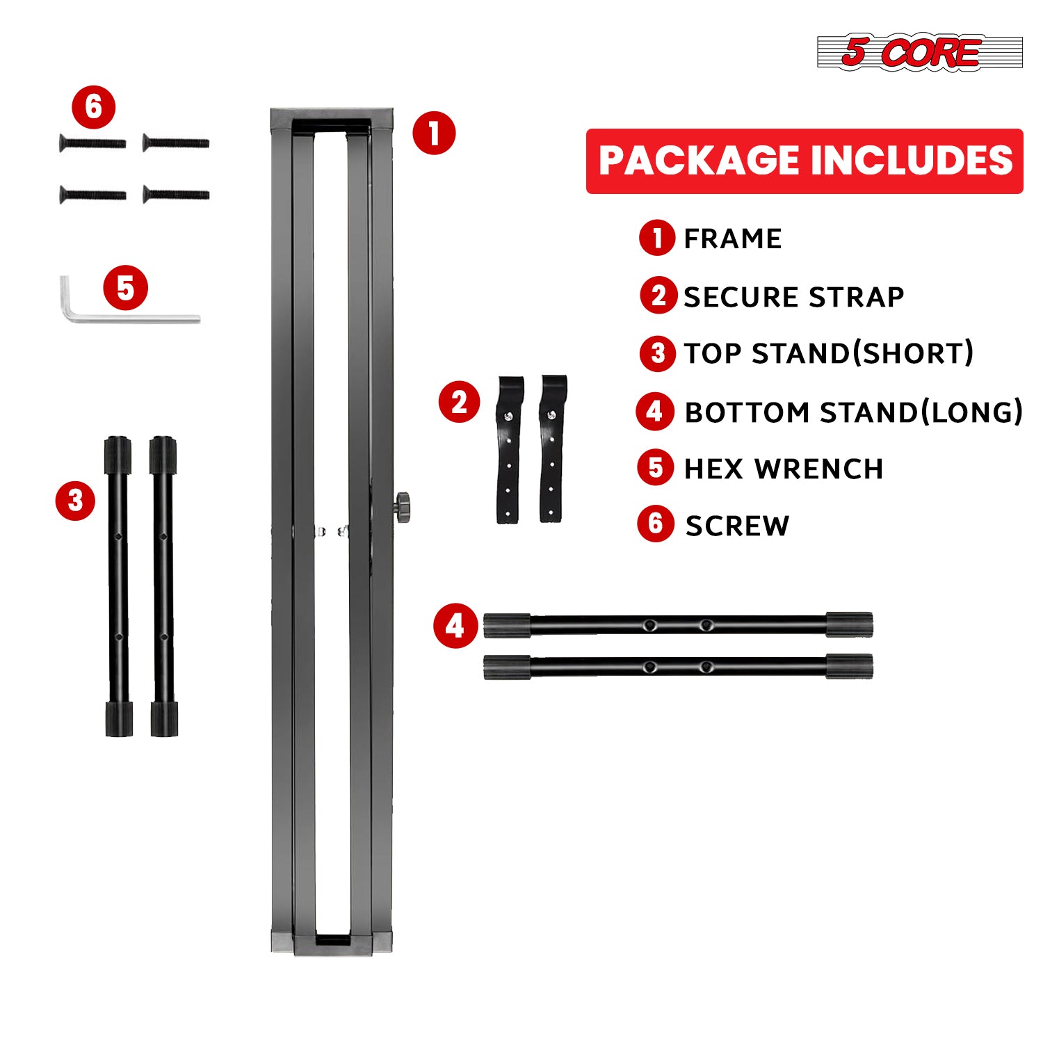 5Core Keyboard Stand Double X Style Adjustable Lift Piano Riser For 49